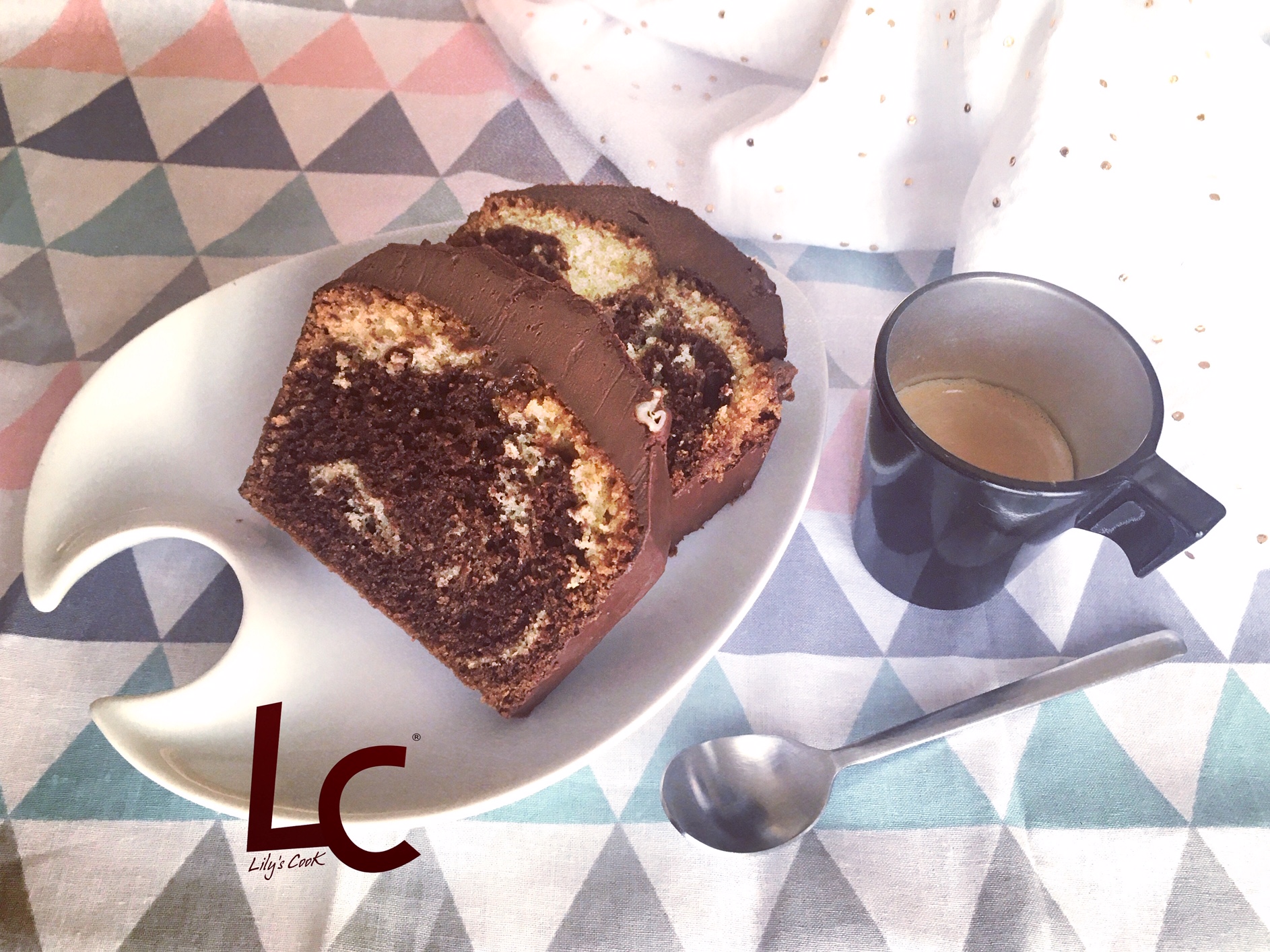 Recette de cake marbré chocolat caramel pécan enrobé